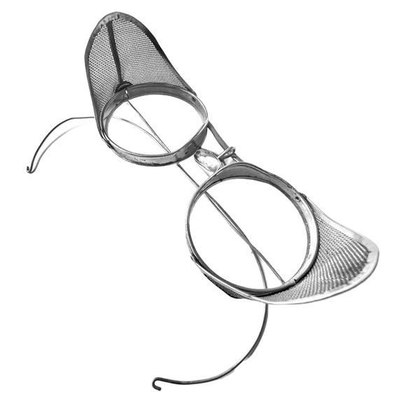 Antique Steampunk Safety Glasses Unisex Metal Glass Mesh Vintage Clear Glass - Picture 9 of 16